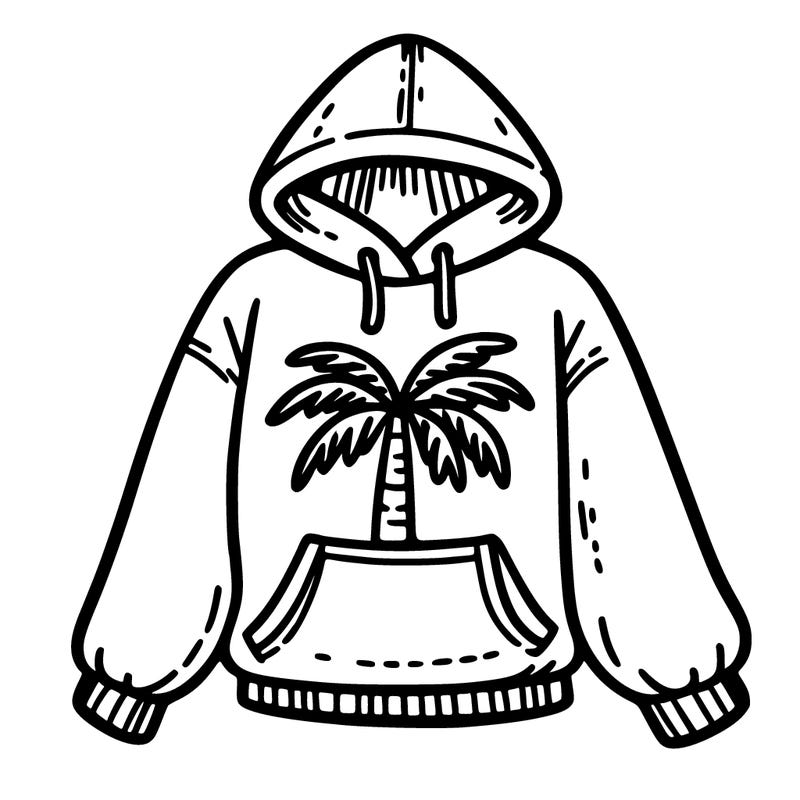 pink palm puff hoddie