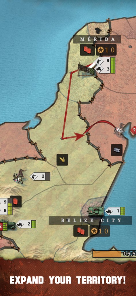 Supremacy: Call of War 1942 - Strategic map showing troop movement and territory expansion in Call of War 1942