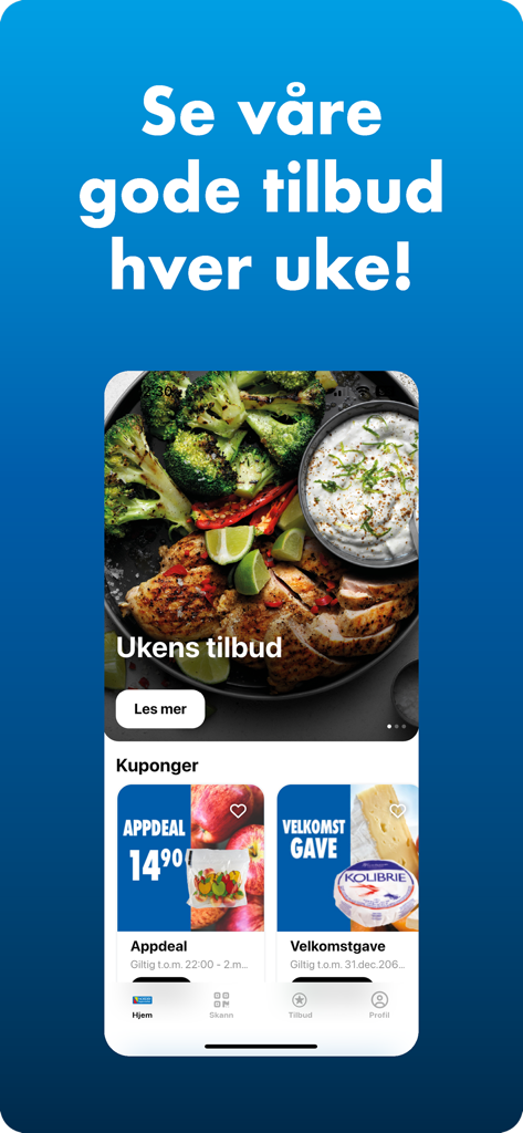 Nordby Supermarket - Nordby Supermarket app interface displaying weekly grocery deals and digital coupons.