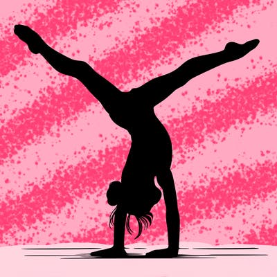 realistic gymnastic hand stand girl in four splits