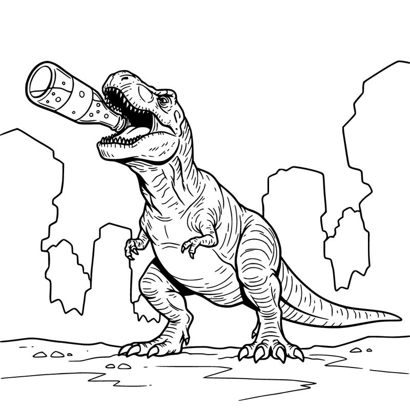 t. rex dinking soda