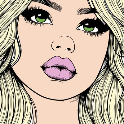 really realistic girl with lips