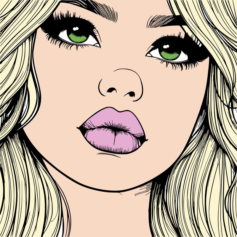 really realistic girl with lips