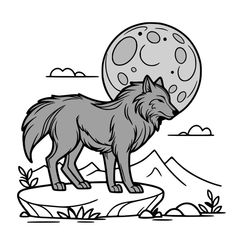 wolf moonlight