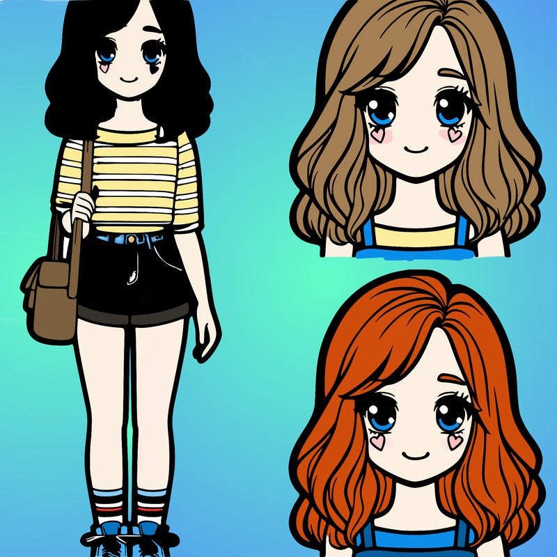 girl with medium length hair wearing a striped shirt with jean shorts and sneakers with brackets age 12