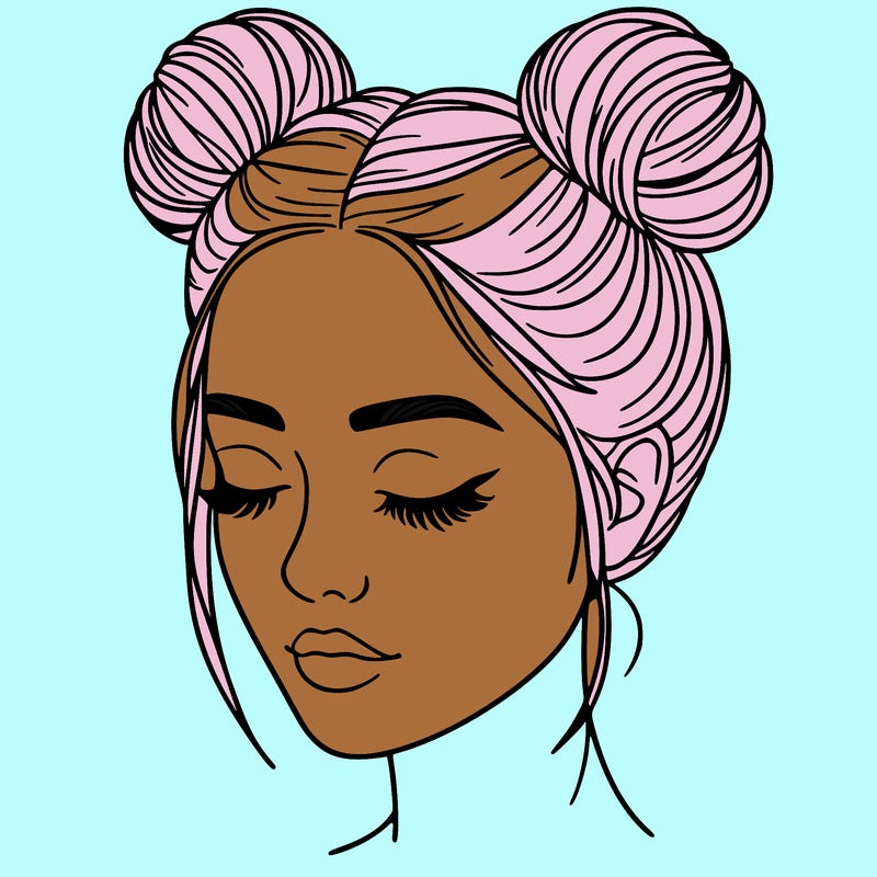 woman with hair buns