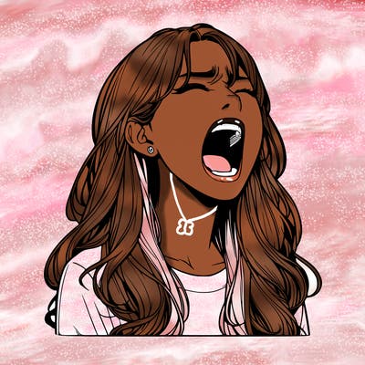 screaming realistic, girl