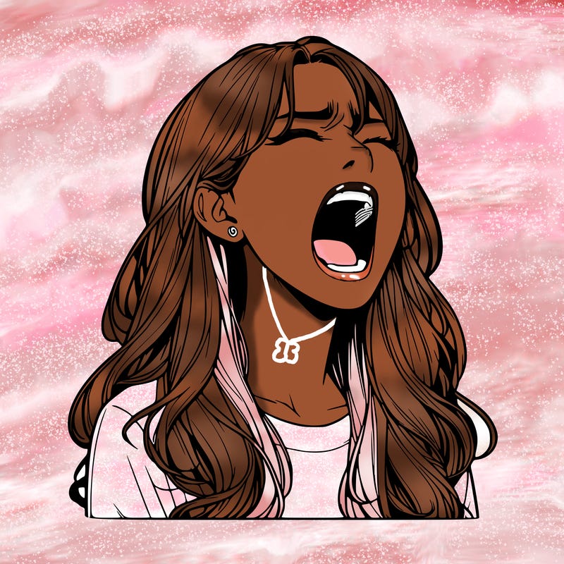 screaming realistic, girl