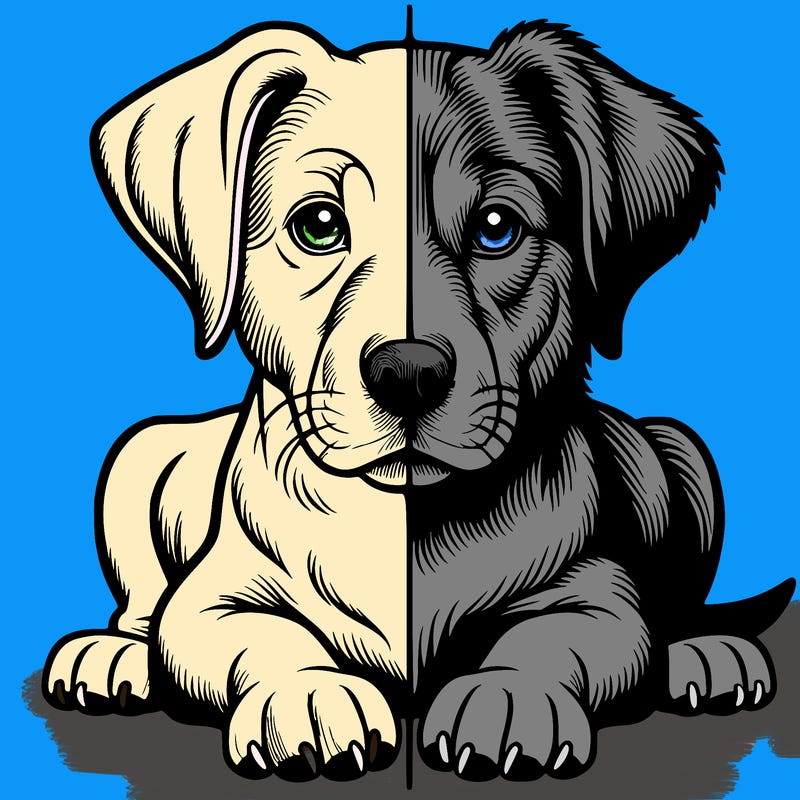 realistic dog split picture