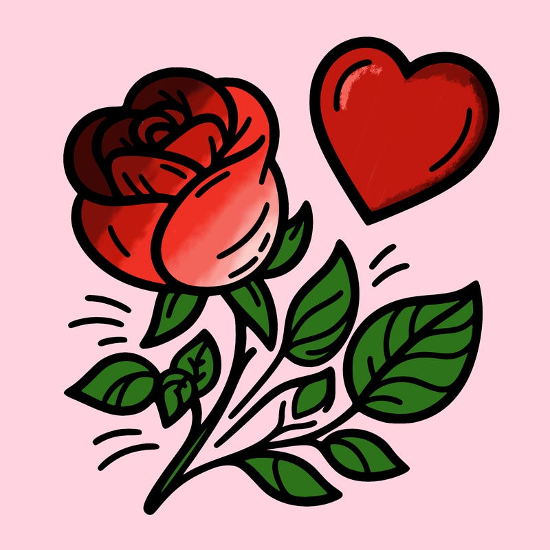 rose and heart