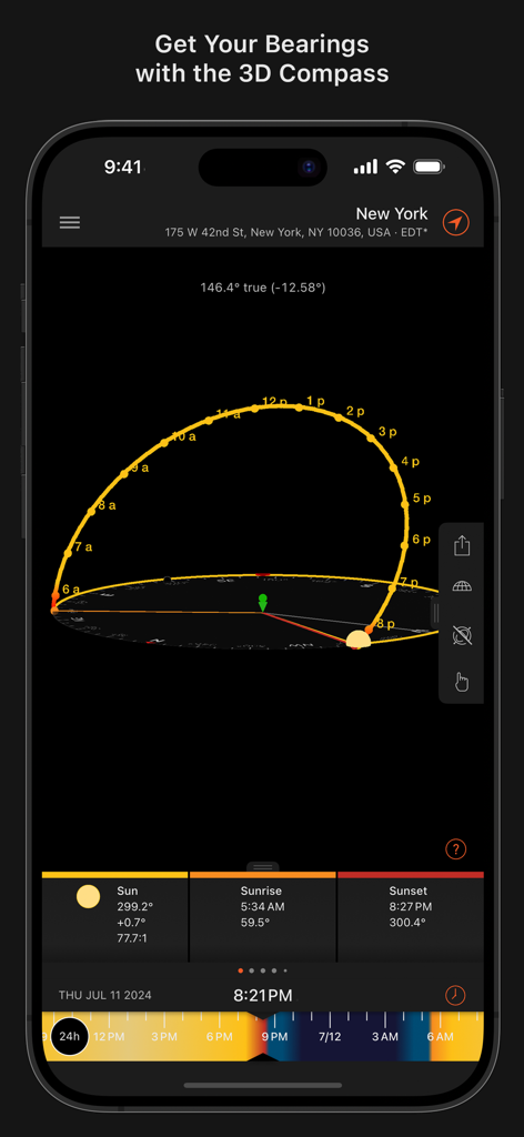 Sun Surveyor Lite - Sun Surveyor Lite 3Dコンパス、太陽軌道とソーラー軌道を表示
