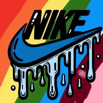 dripping nike logo