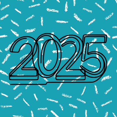 one line numbers sketch design “2025”