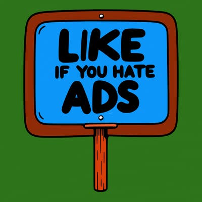 a sign that says like if you hate ads