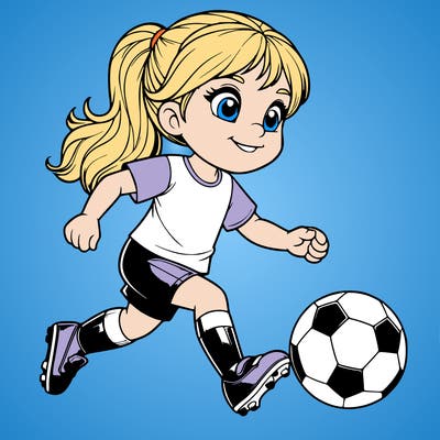 girl that plays soccer realistic