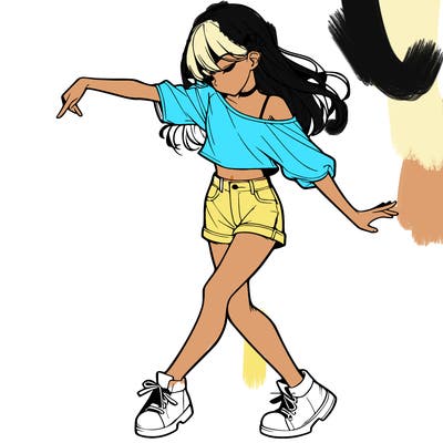 realistic girl danceing