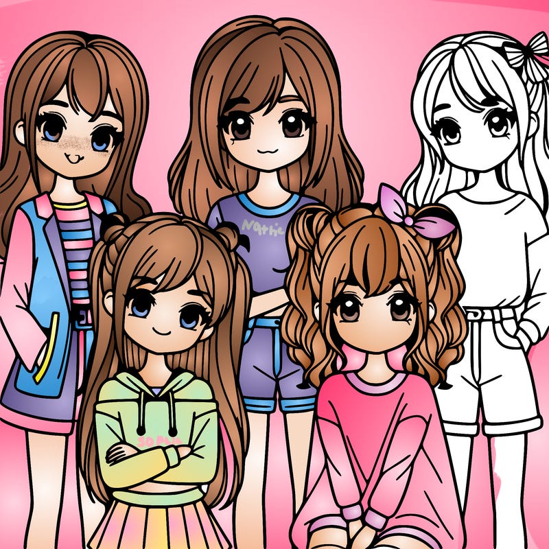 a group of five girls