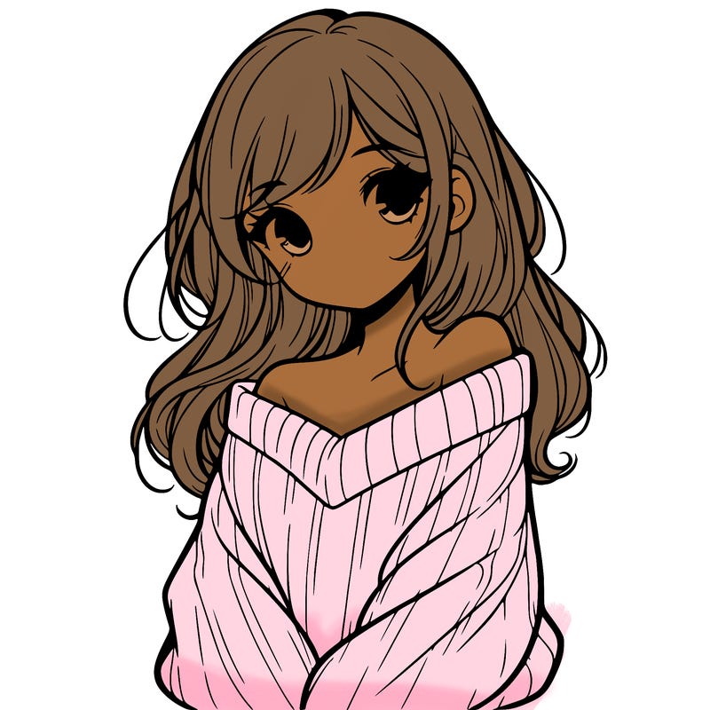shy pretty girl wearing a sweater that is falling off one shoulder portrait