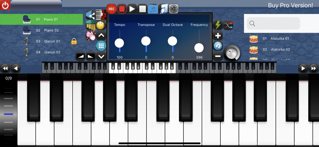 피아노 건반과 음악 설정이 포함된 Portable ORG 디지털 어레인저 키보드 인터페이스