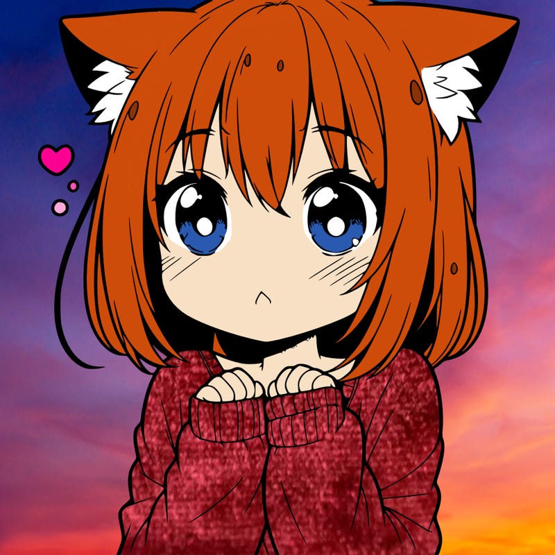 shy anime catgirl