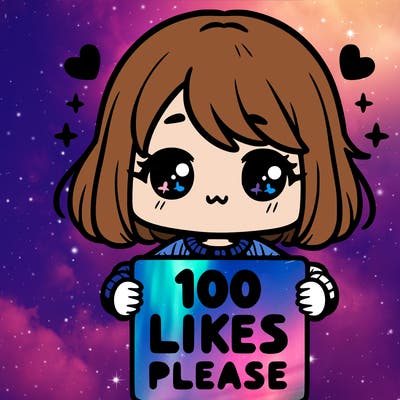 cute girl holding a sign saying 100 likes please