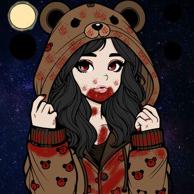 realistic girl in a animal pjs hoodie