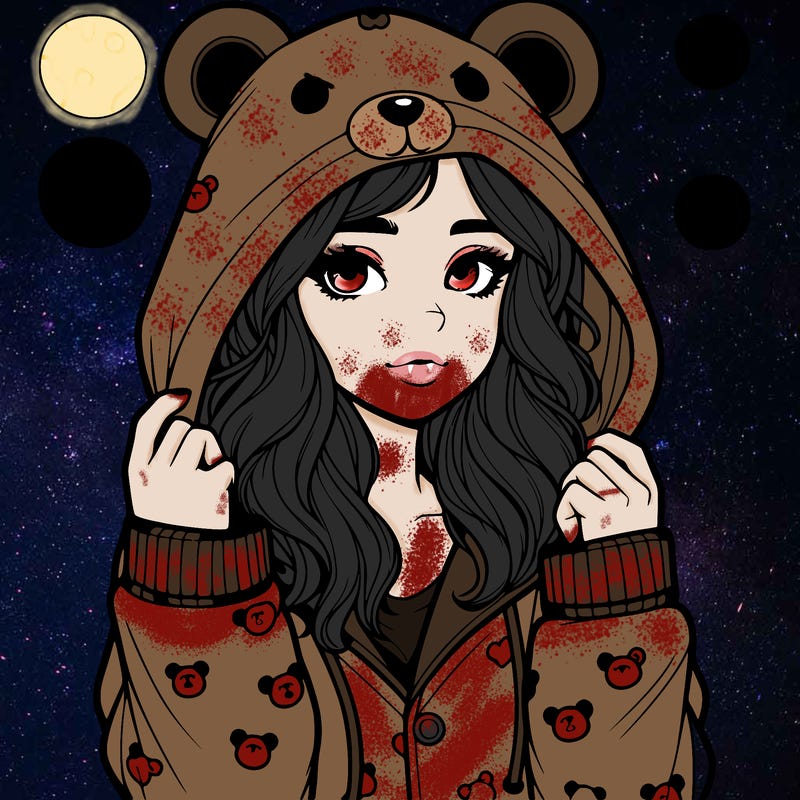 realistic girl in a animal pjs hoodie