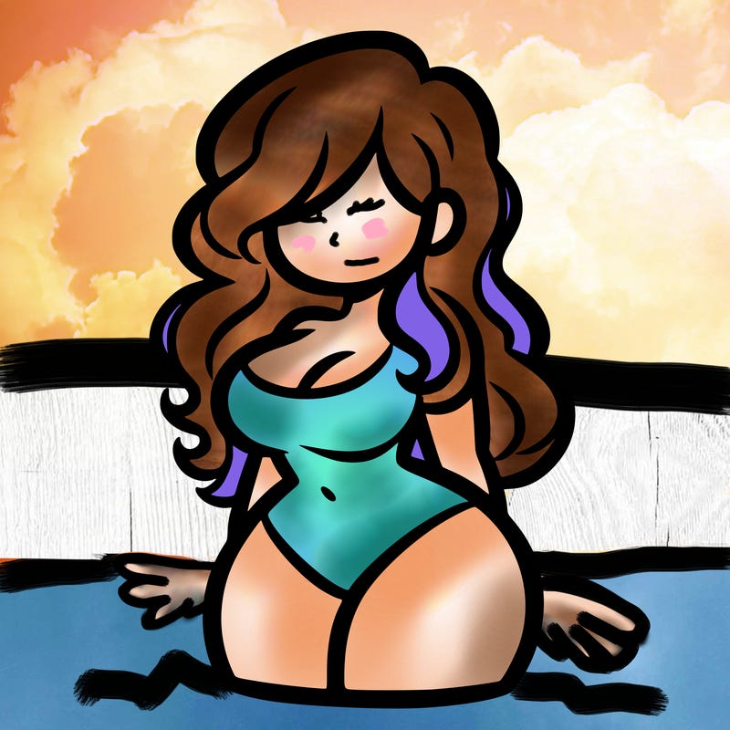 curvy woman with hair