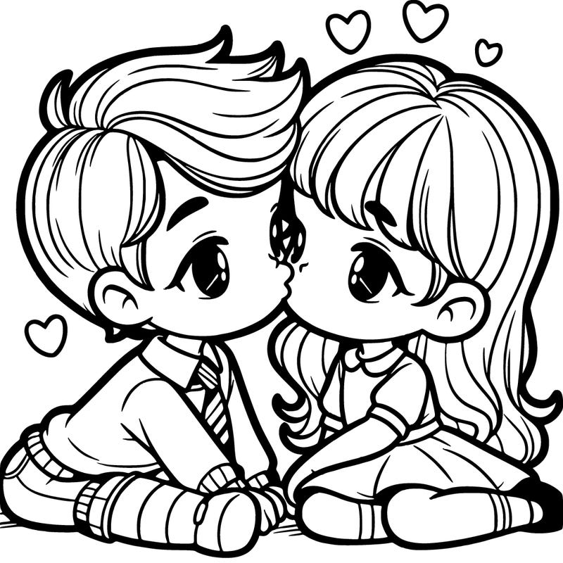 boy and girl kissing