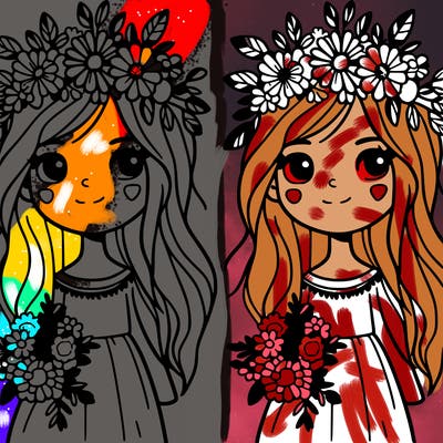 girl with flowers crown