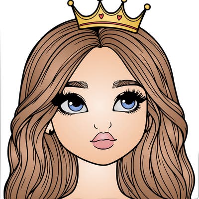 a realistic girl with a crown on