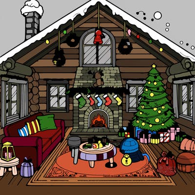 christmas house interior