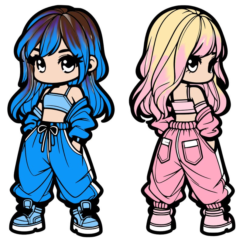 girl in crop top and baggy pants