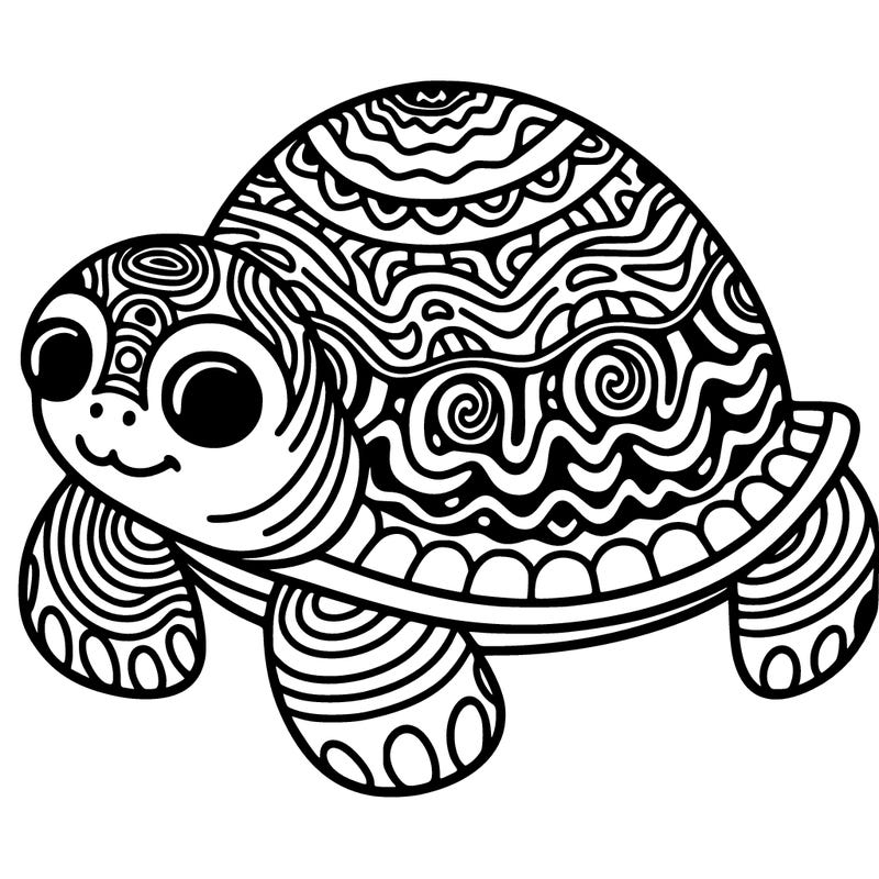 a turtle with a unique trippy shell