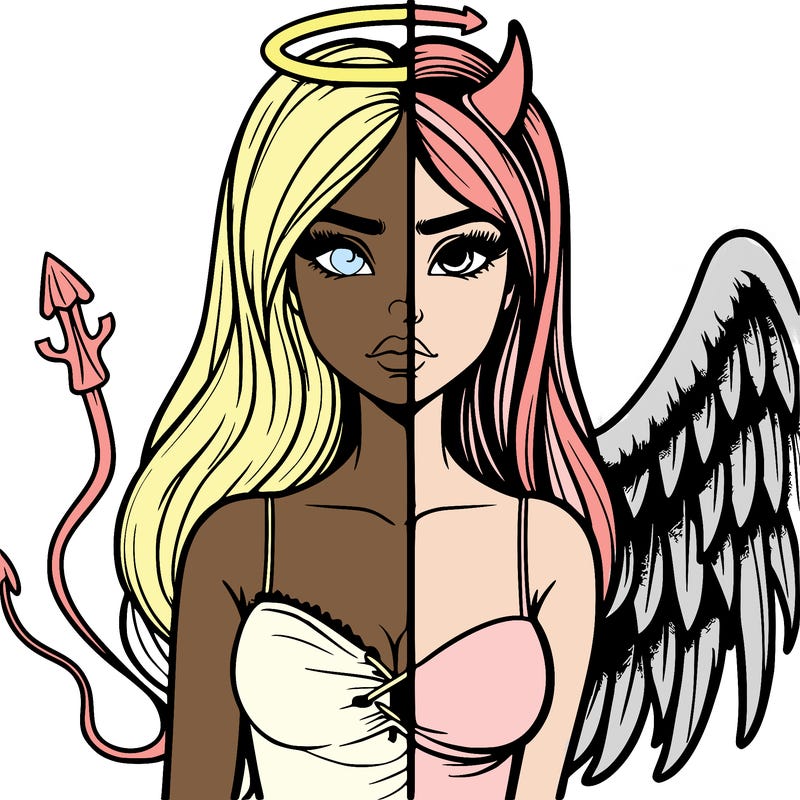devil vs angel realistic girl