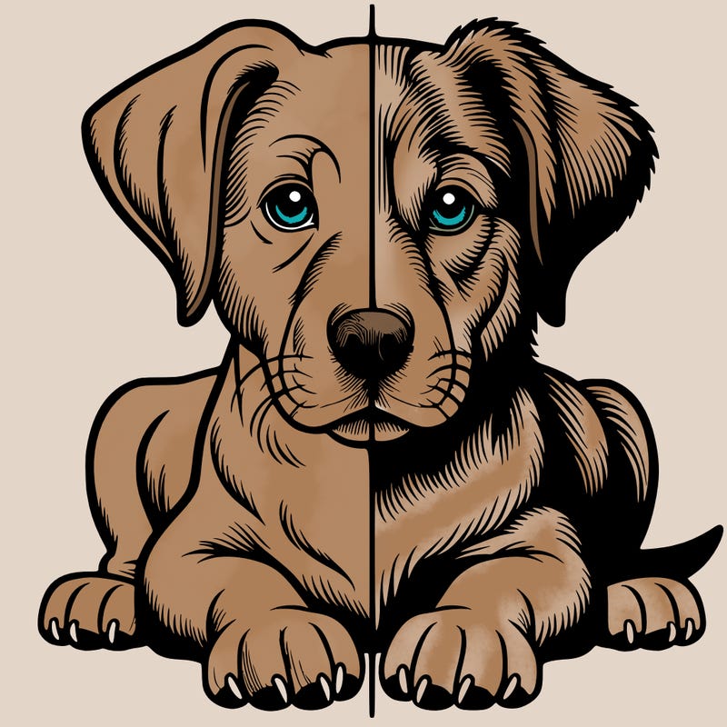 realistic dog split picture