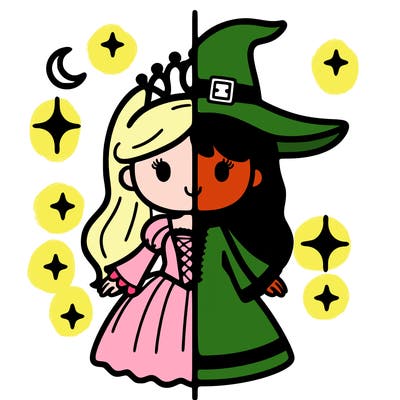 split princess and witch