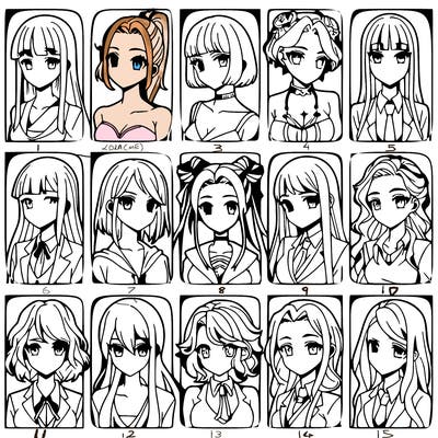 girls that look diffrent anime