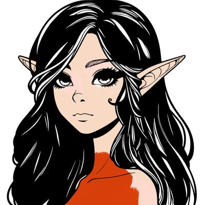 elf girl realistic dark fantasy