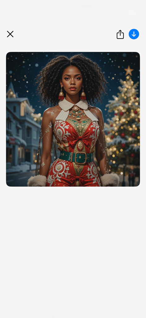Hedra image generator ai - AI-generated portrait of a woman in a festive holiday outfit using Hedra Image Generator