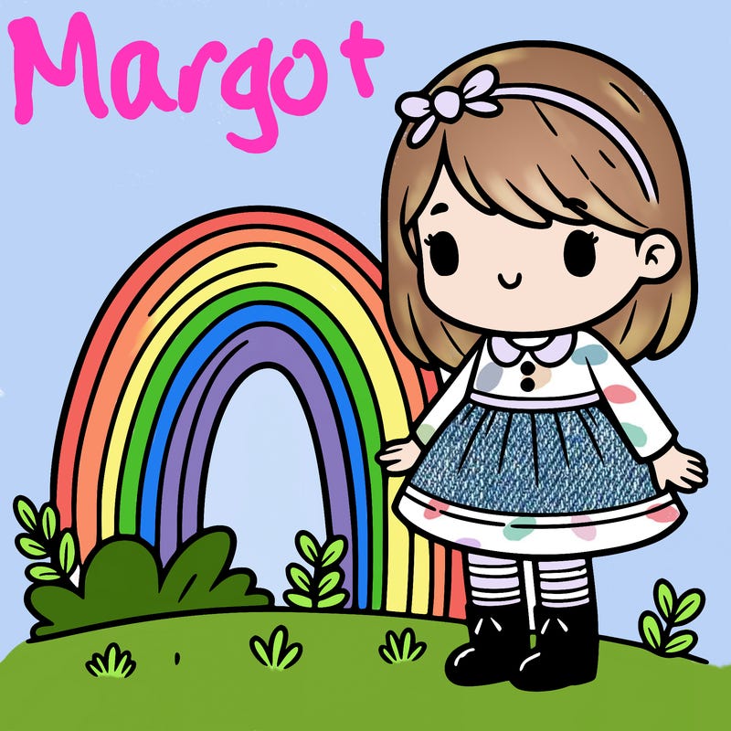 rainbow with little girl