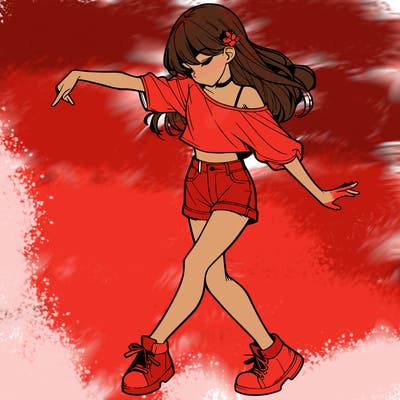 realistic girl danceing