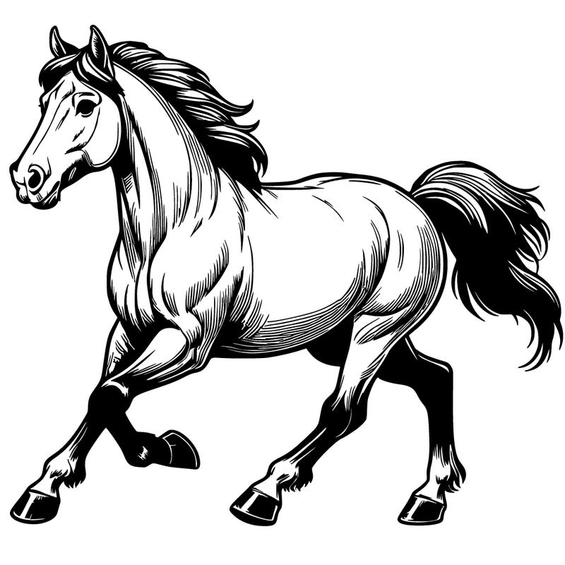 realistic horse running