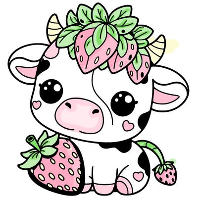 cute strawberry cow
