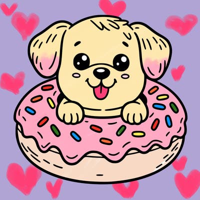 dog in a donut