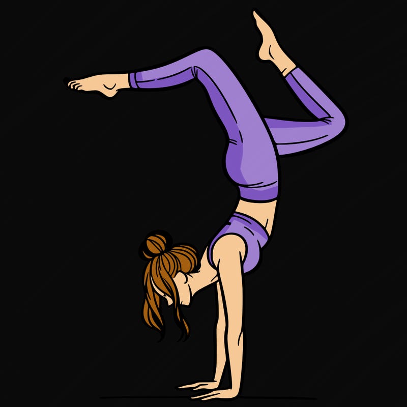 a woman doing a handstand