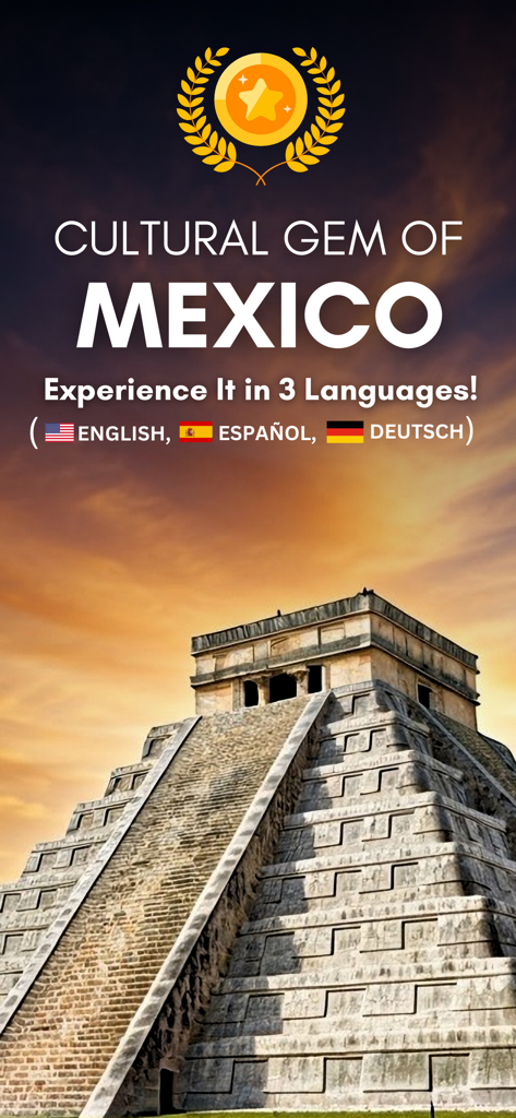 Chichen Itza: GPS Audio Guide - Chichen Itza pyramid with audio guide available in English Spanish and German