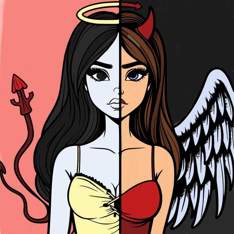 devil vs angel realistic girl