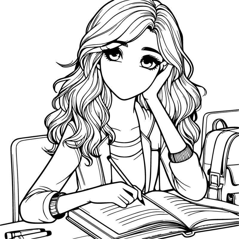 a beautiful teenager at school