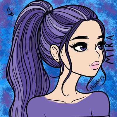 a beautiful and realistic girl with a high pony tail